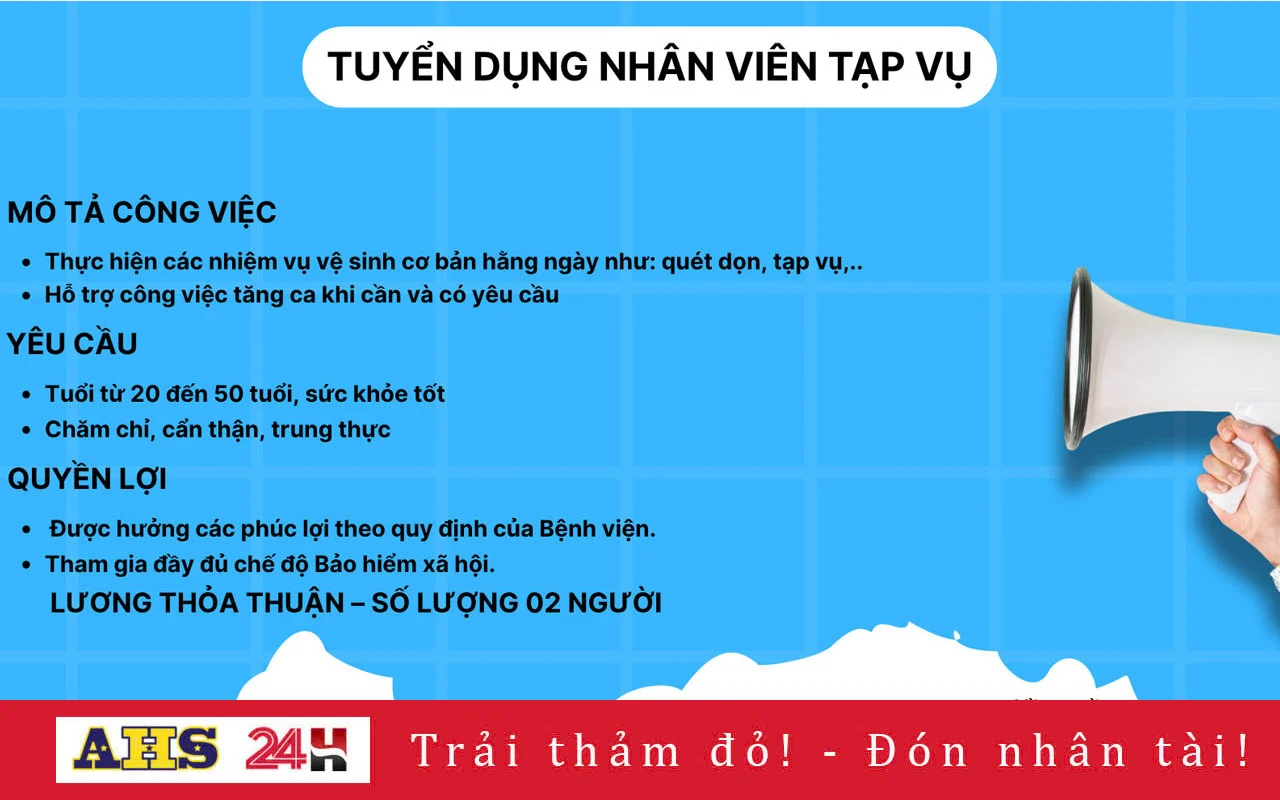 Read more about the article Cần tuyển tạp vụ văn phòng